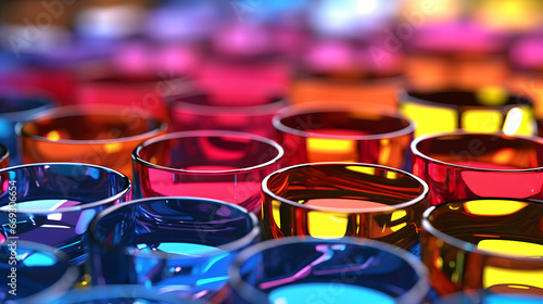 Abstract colorful 3D Glass object wallpaper background