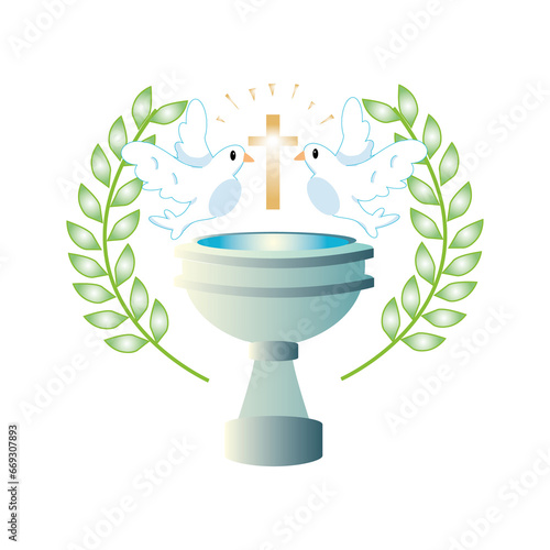Dibujo vectorial bautizo