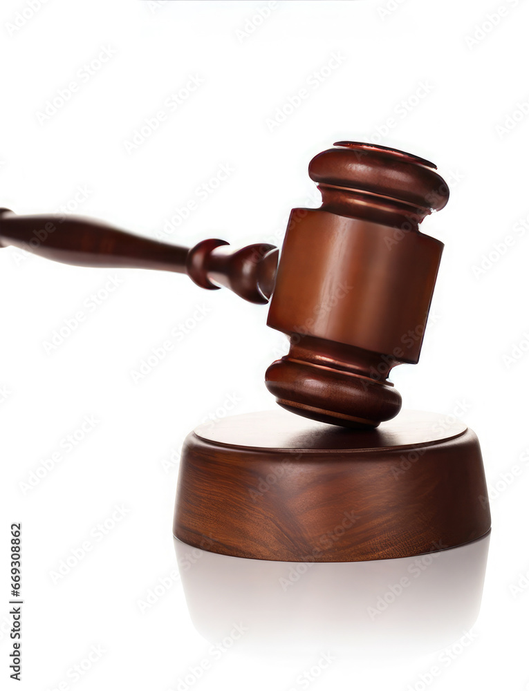 Wooden gavel isolated on a white background. Judge's tool, law symbol Wooden gavel isolated on a white background. Judge's tool, law symbol
