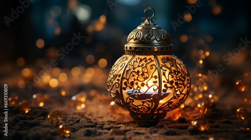 Ornate Diwali lamp with intricate brass work