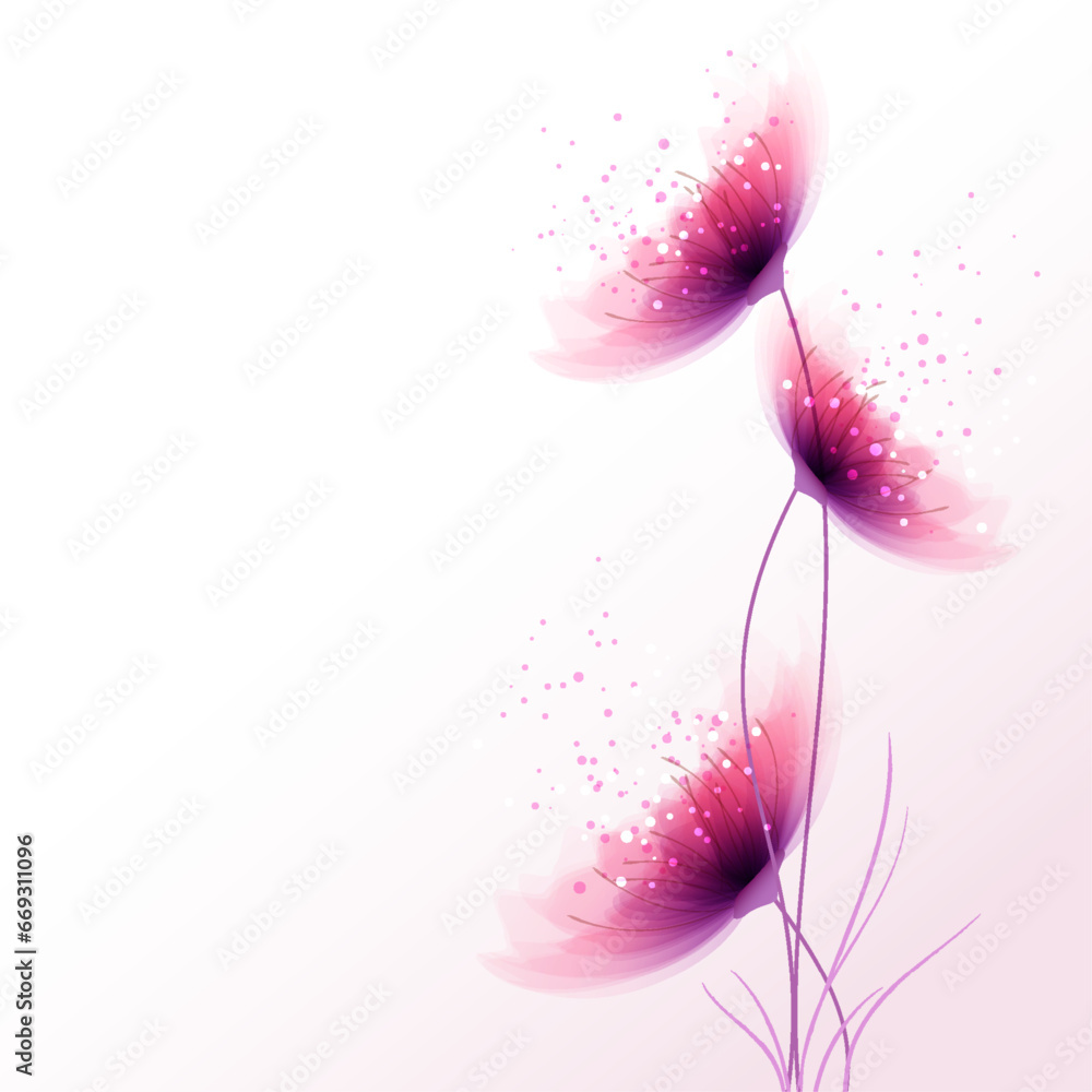 Naklejka premium vector background with watercolor flowers