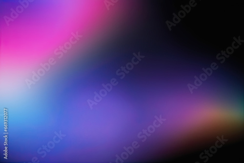 Abstract defocused lens color gradient on black background