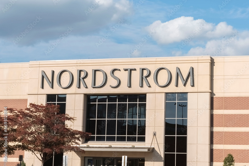 Nordstrom stores, taken at Durham, NC USA on October 26, 2023 Stock