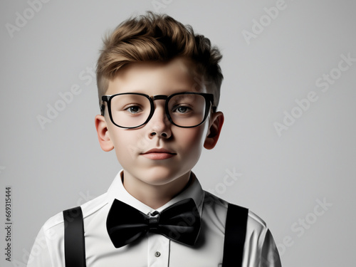 bambino occhiali da vista camicia papillon bretelle