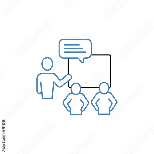 Teaching concept line icon. Simple element illustration.Teaching concept outline symbol design.