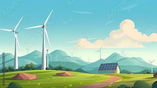 Renewable Energy: Wind Turbines and Solar Panels Generative AI