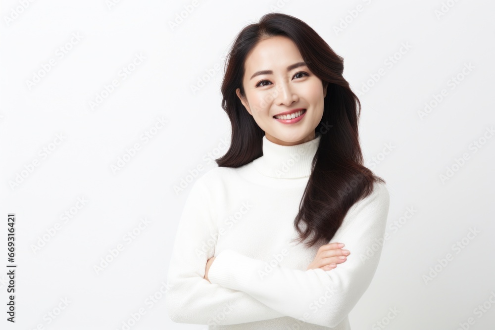 Asian woman smile happy face portrait white background Asian woman smile happy face portrait white background