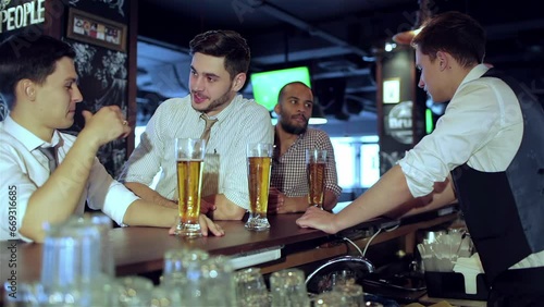 Successful businessmen friends having fun together