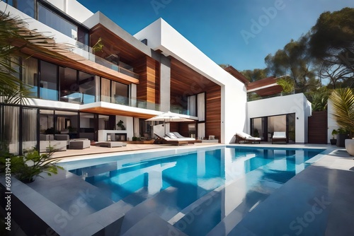 Modern luxury villa with swimming pool © Super