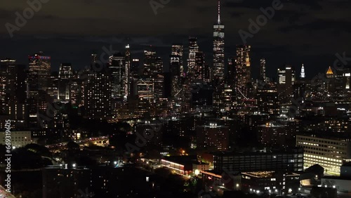 Wallpaper Mural Aerial view of Downtown Brooklyn and Lower Manhattan at night Torontodigital.ca