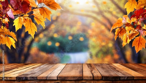 autumn leaves on the table