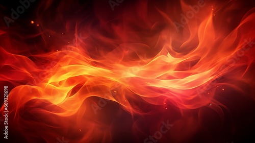 A red and yellow fire background with a black background