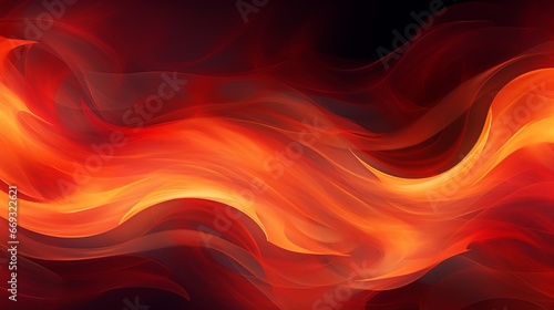 A painting of a red and yellow fire