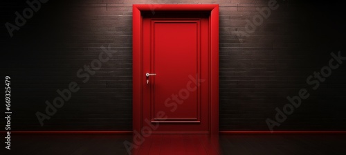 Red door. Generative AI technology. 