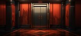 Horror elevator corridor. Generative AI technology.