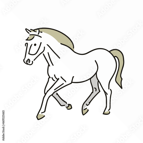 走る馬のイラスト