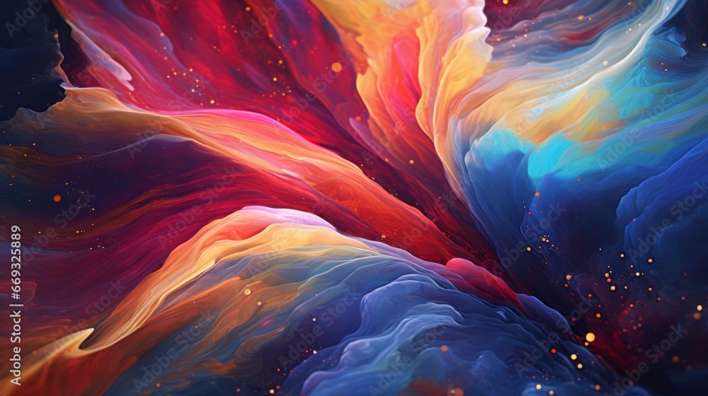 Obraz premium An abstract painting of a colorful swirl