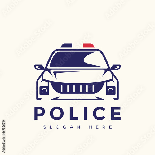 police car vector patrol transportation logo design vector graphic