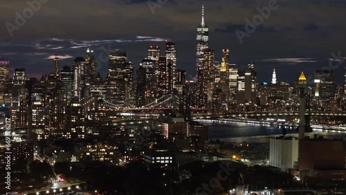 Wallpaper Mural Aerial view of The New York City skyline after dark Torontodigital.ca