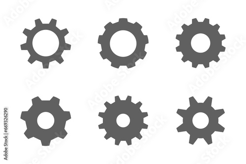 gear settings vector set. setting symbol. gears for various templates. stock vector
