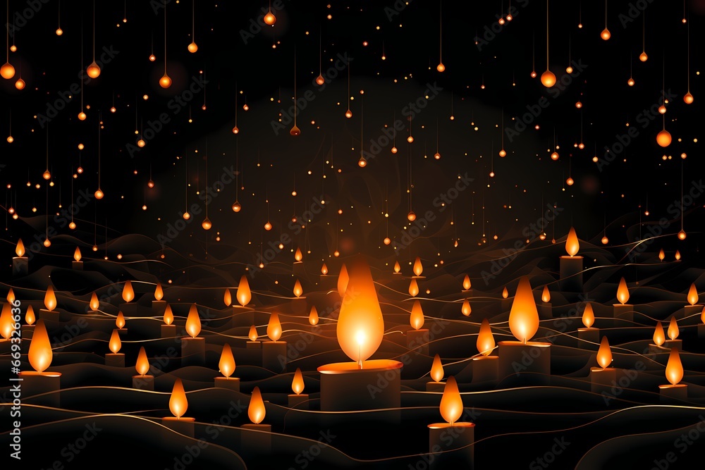 Elegant Burning Candles Abstract Graphics Background - Generative AI Elegant Burning Candles Abstract Graphics Background - Generative AI
