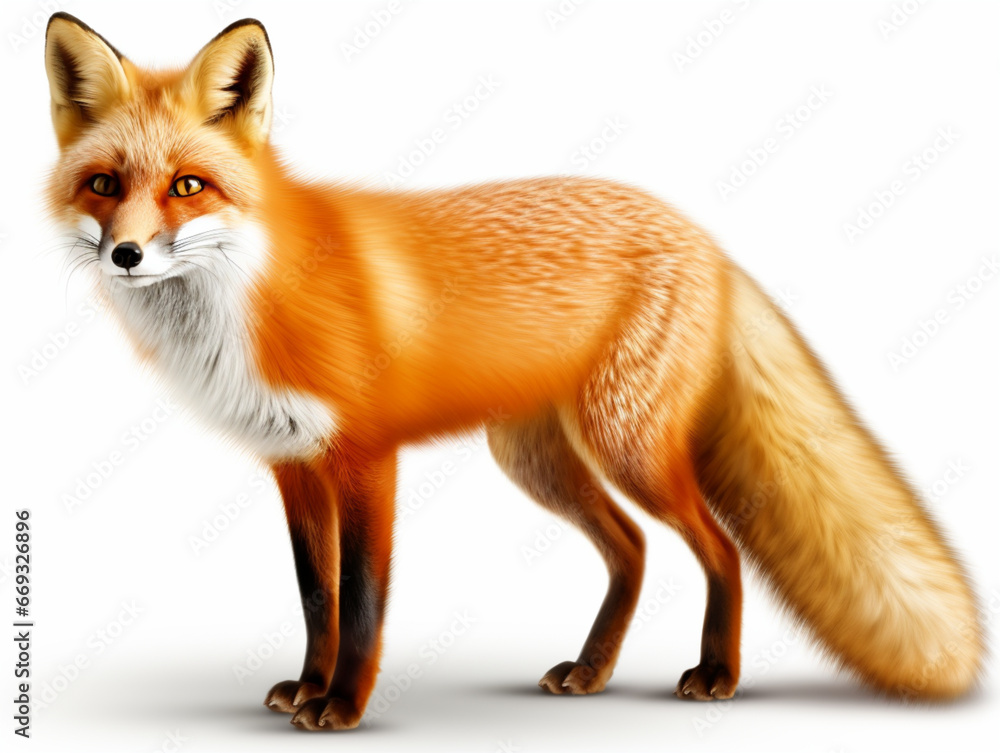 Fototapeta premium red fox Vulpes isolated on white