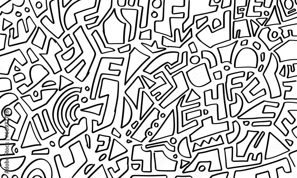 abstract trendy hand drawn pattern