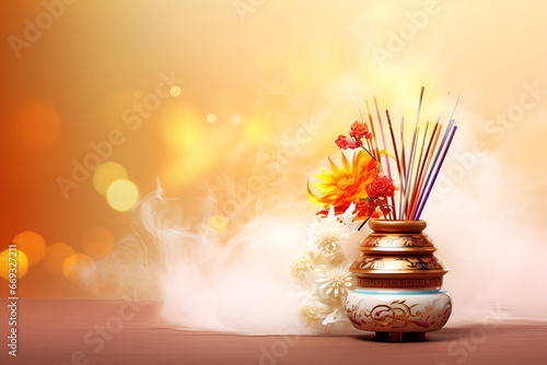 incense sticks with candles