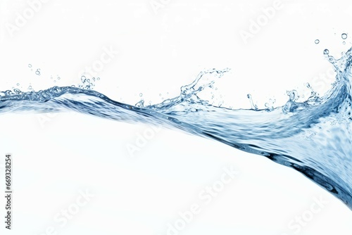 blue water splash isolated on white background, blue water splash wave, water drops and crown from splash of water. Generative AI