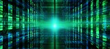 Matrix dimension portal virtual space technology background. Generative AI technology.	
