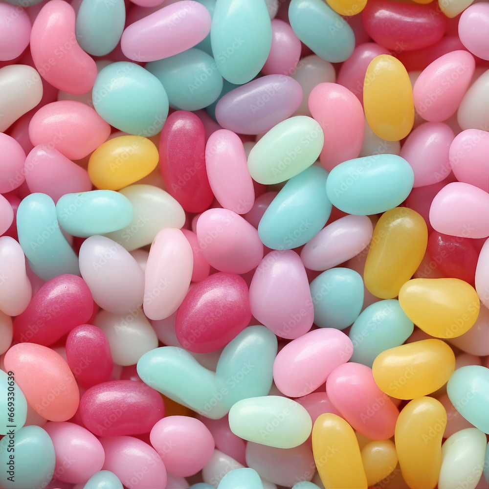 Close-up image of pastel Jelly beans,seamless image Close-up image of pastel Jelly beans,seamless image