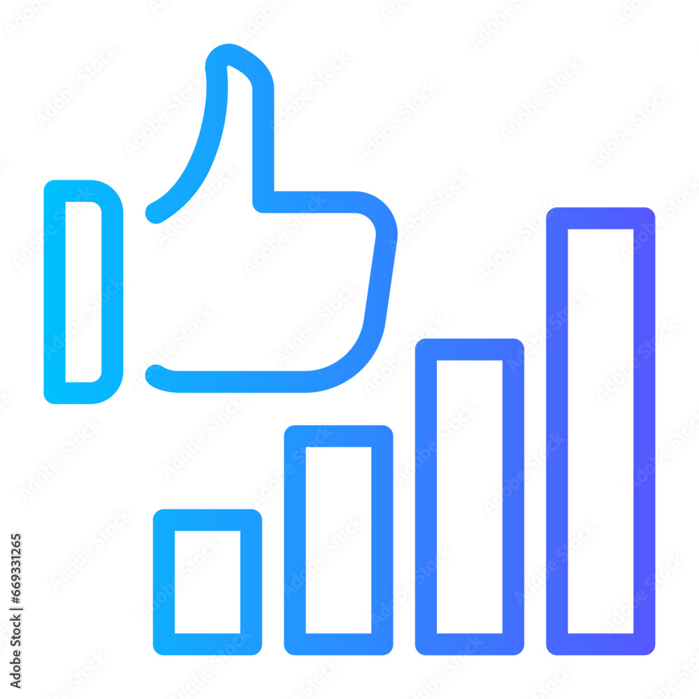 Obraz premium thumbs up gradient icon