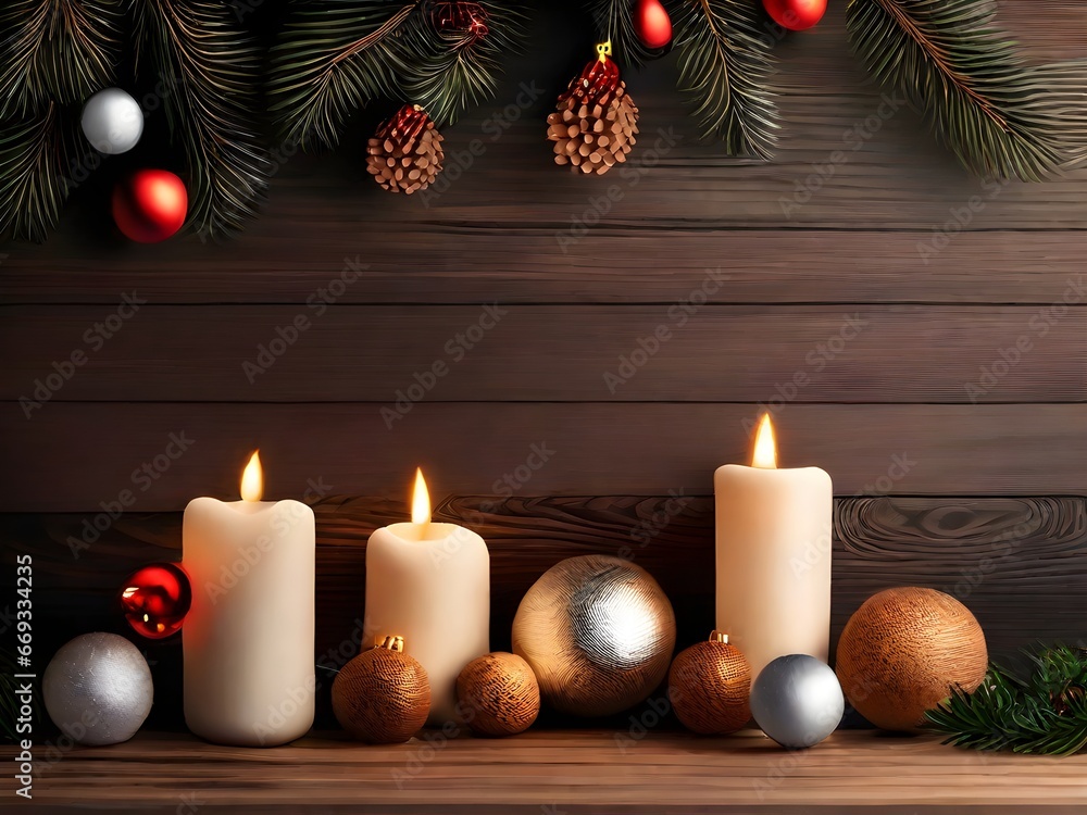 Christmas wish background with candles