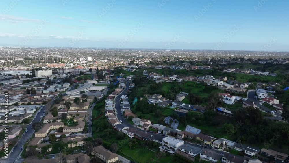 South Los Angeles and Baldwin Village Aerial Shot Forward California 5K 50fps South Los Angeles and Baldwin Village Aerial Shot Forward California 5K 50fps