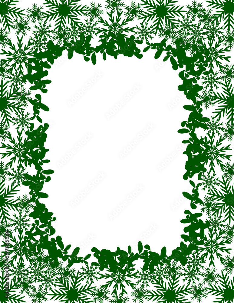 green snowflake frame border clipart