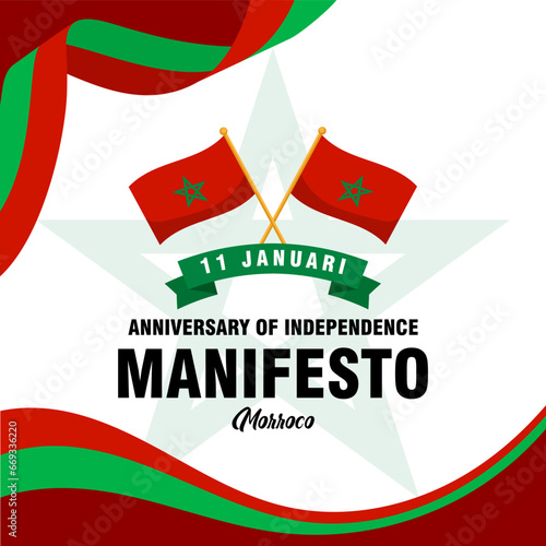 Anniversary of the Independence Manifesto. The Day of Morroco illustration vector background. Vector eps 10