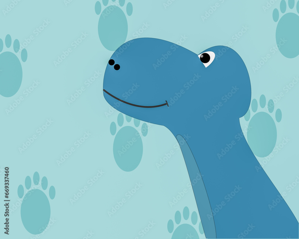 DINOSAUR ILLUSTRATION WITH FOOTPRINTS IN THE BACKGROUND DINOSAUR ILLUSTRATION WITH FOOTPRINTS IN THE BACKGROUND