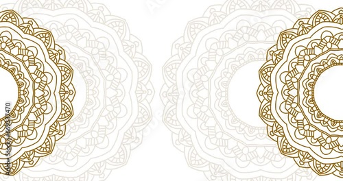 Circular mandala ornamental digital animation. Floral vintage decorative elements' oriental ornament pattern. Mandala animation with seamless looping 