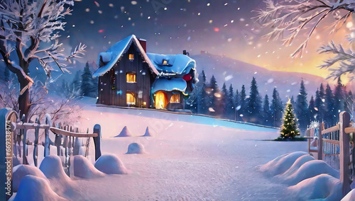 house in the woods Christmas House in winter session Enchanted Christmas Forest Snowy Serenity Around the Tree Christmas Tree Wonderland Frosty Pine Dreams Enchanted Christmas ForestPristine Snow Blan