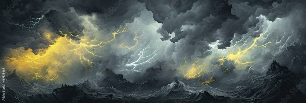 Storm Lightning Dramatic Wave