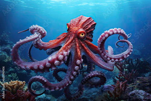 sea octopus under the sea