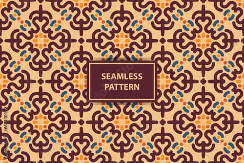 Moroccan Ethnic seamless pattern design. Aztec fabric carpet mandala ornament chevron textile decoration wallpaper. Tribal turkey African Indian traditional embroidery vector illustrations background