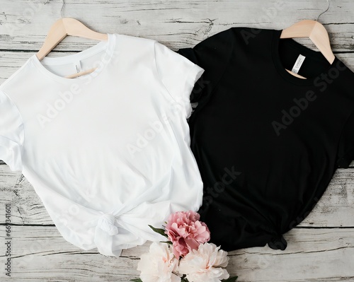 White & Black Bella Canvas 3001 Tshirt Mock up T-shirt Shirt Mock Up Styled Stock Photo Sublimation mockup SVG Mock Up JPG Digital
 photo