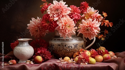 Wallpaper Mural Still life with chrysanthemums Torontodigital.ca