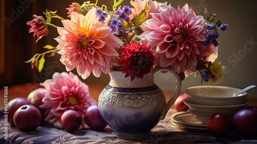 Wallpaper Mural Still life with dahlia flowers Torontodigital.ca