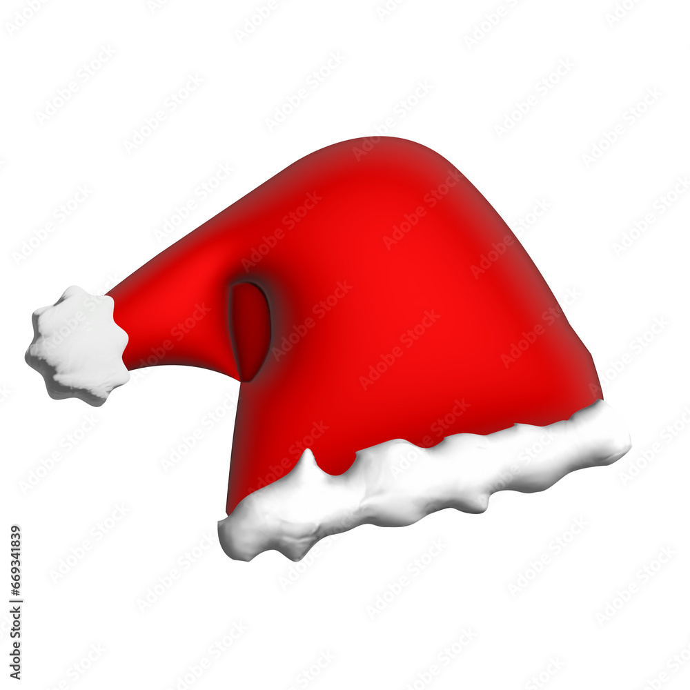 Christmas santa claus hat 3d illustration Christmas santa claus hat 3d illustration