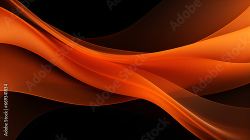 Orange and Black wave Abstract Background abstract orange background AI Generative 