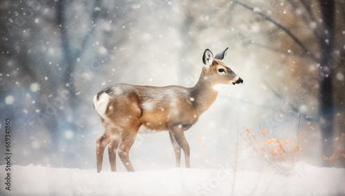 deer in snow © lc design