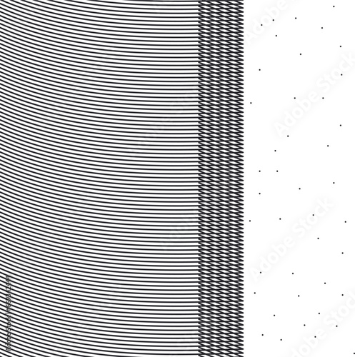 Striped texture with a sharp sharp edge and dots in the lateral blank side.