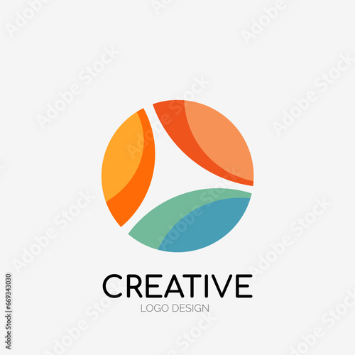 Modern abstract logo design. Geometric vector art. Clean overlapping lines and abstract shapes. Perfect for modern brand